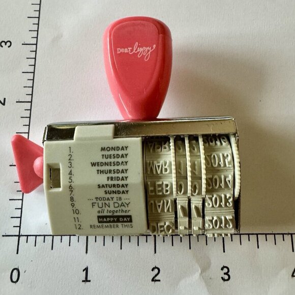 Rotary Stamper Dear lizzy Amy Tangerine Studio Calico WP PHRASES & DATE - Picture 5 of 12